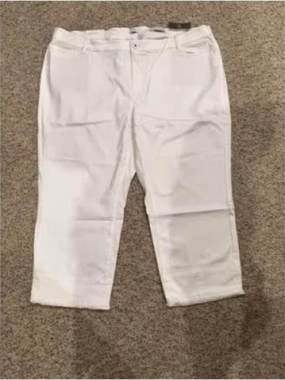 J Jill Cropped White Pants NWT Size 24W